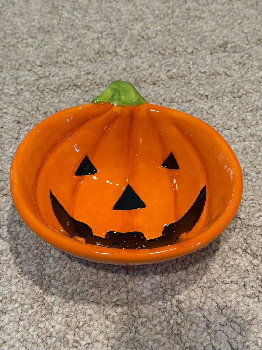 Happy Halloween pumpkin bowl porcelain